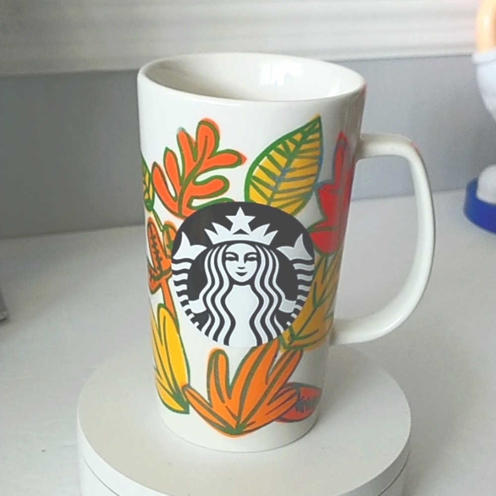 Starbucks Autumn Fall Leaves Siren Mermaid Coffee Mug Cup